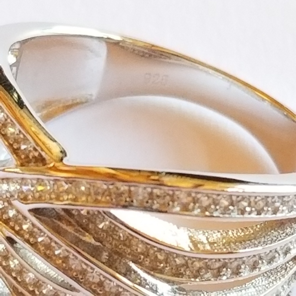 *Sterling Silver Tangled Pave CZ Ring - Picture 3 of 5